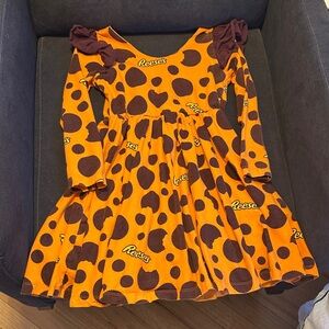 Reese's Orange and Brown Kids Casual Dress